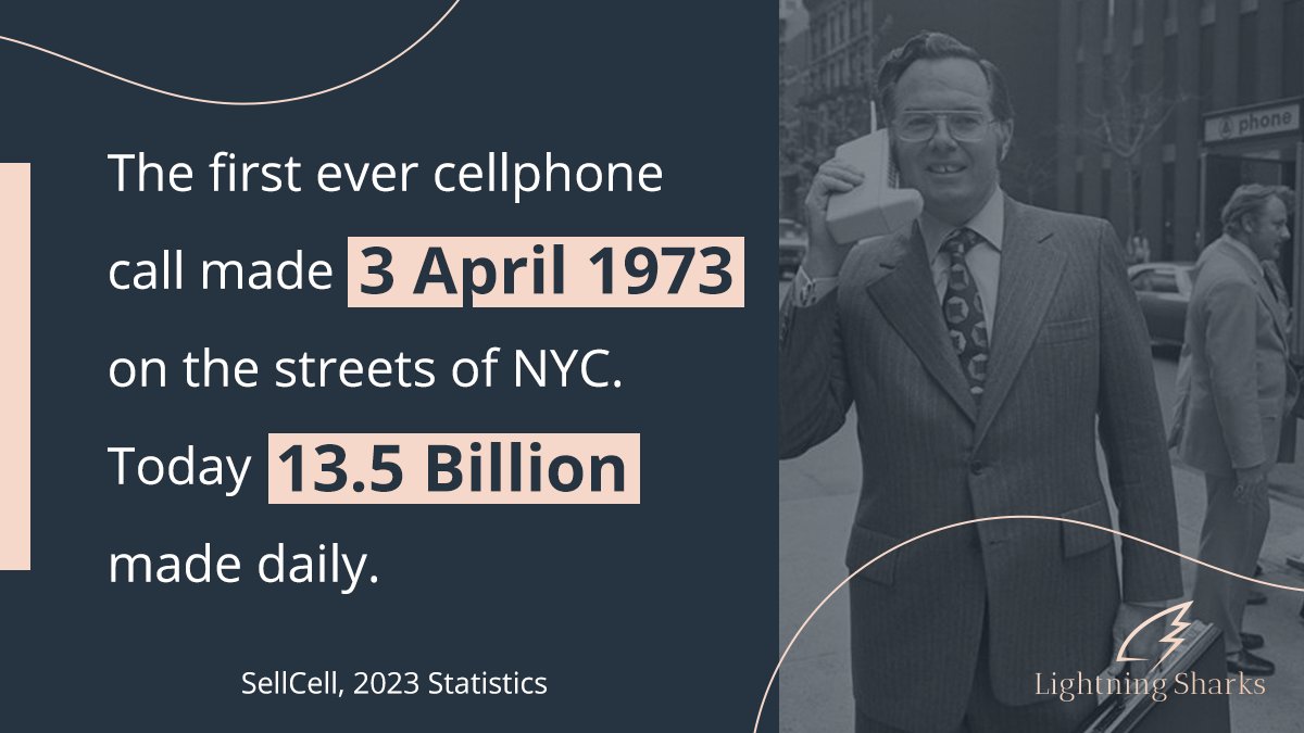 The first commercial mobile call was made by Motorola engineer Martin Cooper - look how far we have come!! 📱👀