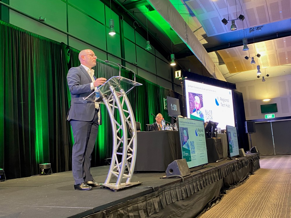 Cheers to @NBN_Australia Executive Manager Health and Agriculture Robert Hardie for an update on nbn investments in regional communications at the #nswfarmers2023 Annual Conference