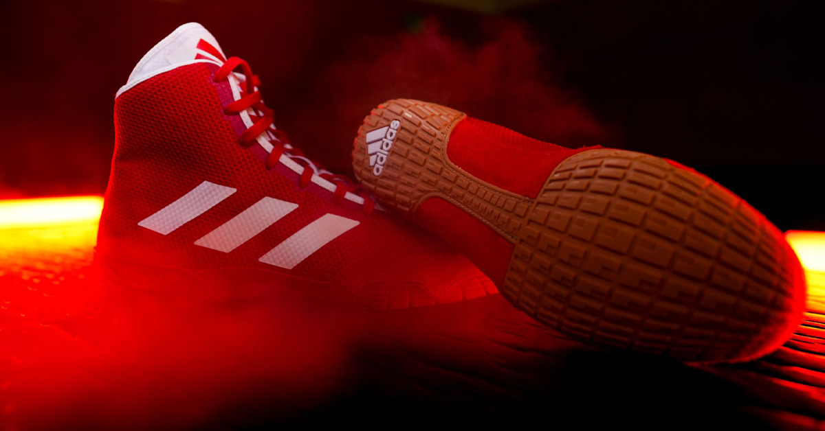 AdidasWrestling's tweet photo. Experience unparalleled agility and flexibility. Lightweight construction allows for swift movements and quick reflexes, giving you the competitive edge you need to outmaneuver your opponents. Elevate your wrestling. Order now at: https://t.co/LRl5SWWdaI #techfall #wrestlingshoes https://t.co/KQ8keorlLP