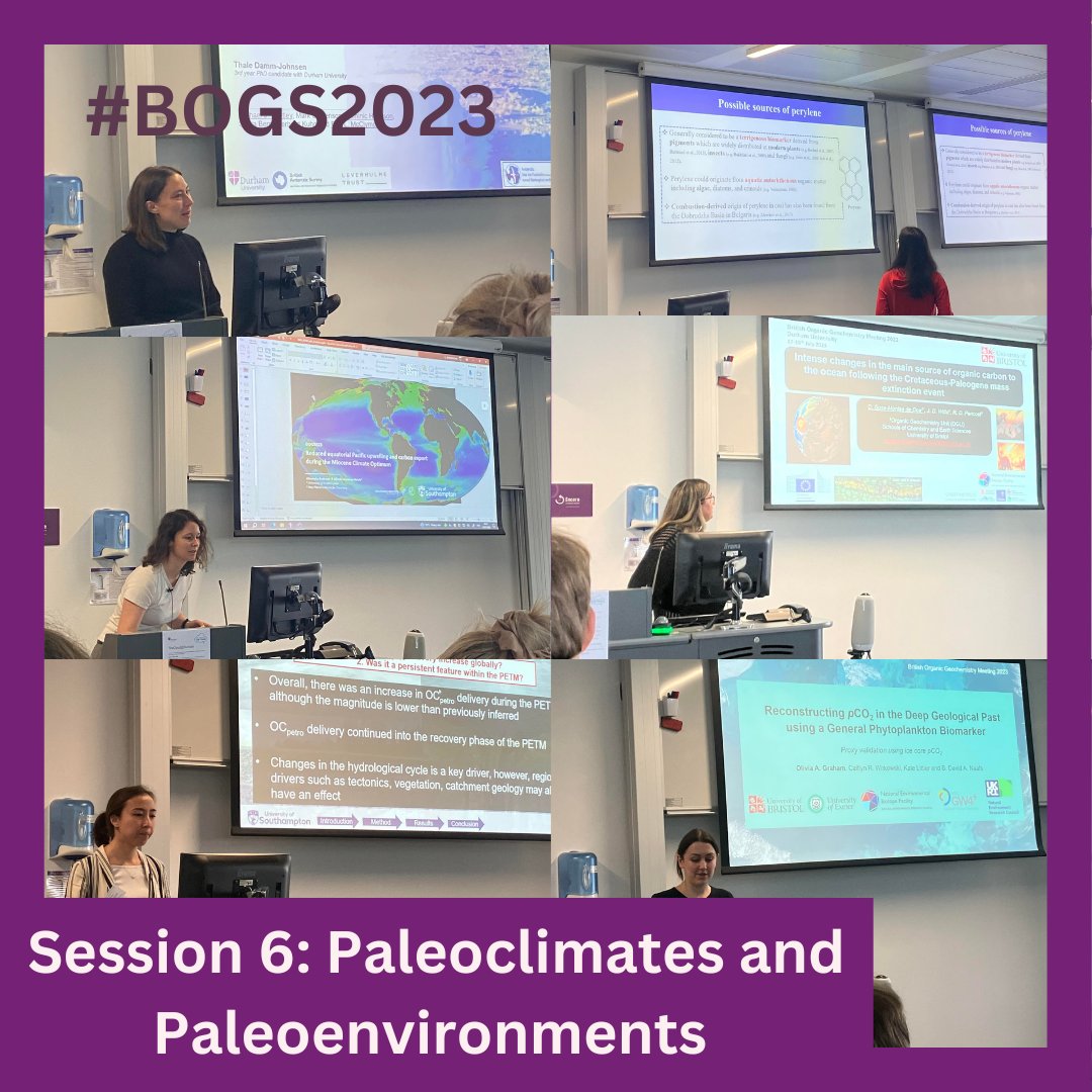 Session 6 was on Paleoclimates and Paleoenvironments and we heard about everything from seabird vomit (a running theme at Durham) to ancient phytoplankton. A really excellent session - well done to all speakers! #BOGS2023