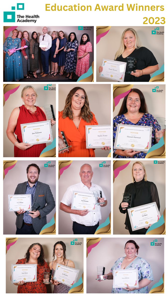 LancsHealthAcad's tweet photo. We are delighted to finally share the official pictures of our Education Award Winners! 👩‍🏫🏆

A huge congratulations to all involved! 👏

With special mention to Jane Parkinson, who won a total of three awards! 🥳

Thank you to all who celebrated with us! 😇

#THAEA https://t.co/O97PVKHhz4