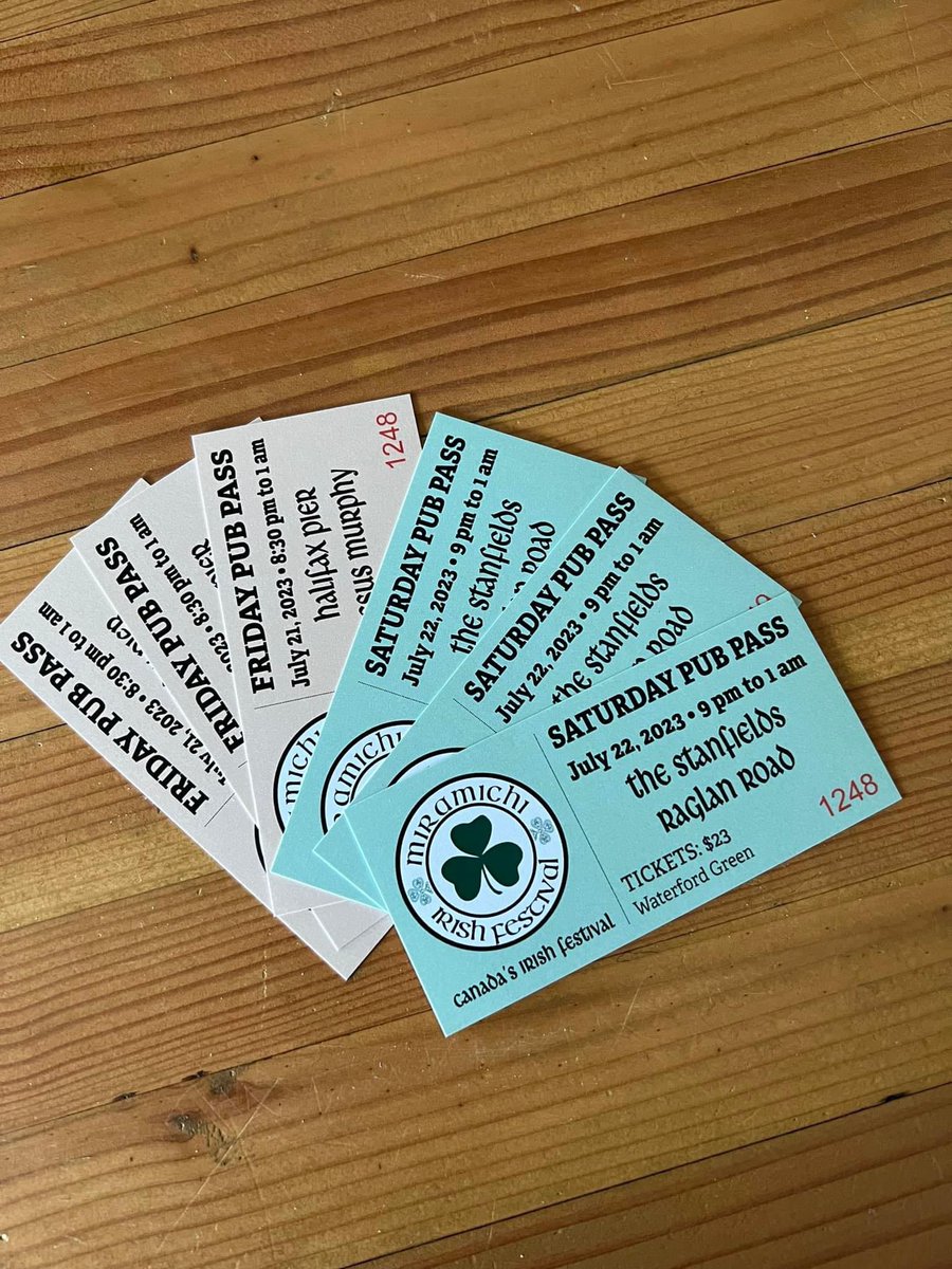 Outstanding day of tickets sales yesterday!! Get yours yet? Limited quantities available in store or online! 

Salty DNA
Headwaters Miramichi 
Online at canadasirishfest.ca 

*all tickets purchased online will be scanned at the door for entry*
#exploreNB #irishfest #miramichi