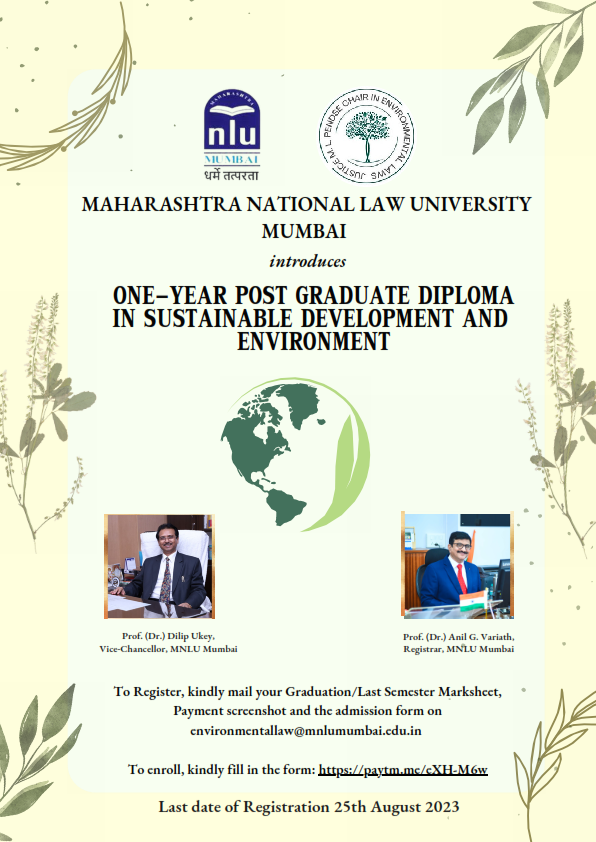 Admission Open 'ONE-YEAR POST GRADUATE DIPLOMA IN SUSTAINABLE DEVELOPMENT AND ENVIRONMENT' Course brochure at the official website:lnkd.in/dmHfEmkB
