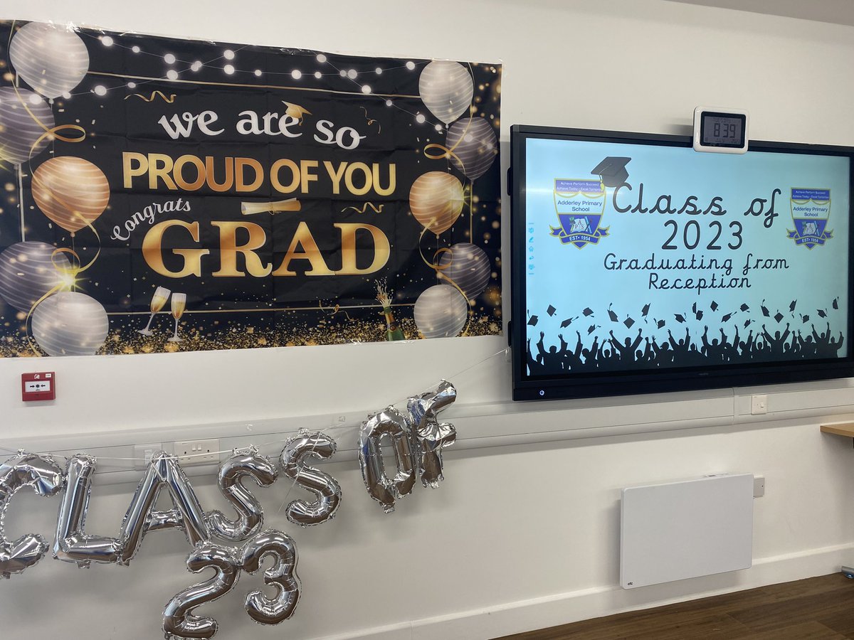 AdderleySchool's tweet photo. Looking forward to hosting our momentous #ReceptionGraduation this morning for all the fantastic children in class RC and class RO @BirminghamEdu @EYFSF @Tapestry_FSF https://t.co/2mbNY3okyp