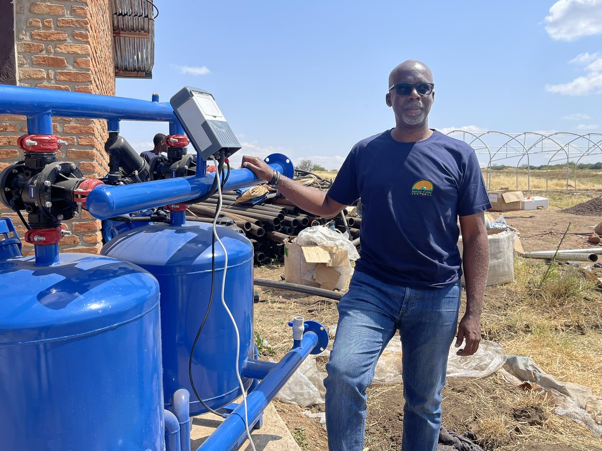 NdegoFarm's tweet photo. Installation of the water filtration system at Ndego Farm in Rwanda. This purifies the water prior to it supplying the nursery, greenhouses and farm structures. #greenhouse #farming #tomatoes #agribusiness #Rwanda https://t.co/ZVqwTPikd0