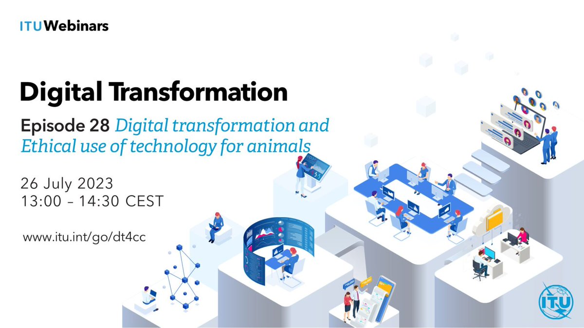 How do our actions in the digital age impact other  species?
How can new tech make meaningful contributions to agriculture + biodiversity conservation?
Discuss in this next episode of the <a href="/ITU/">Int’l Telecommunication Union</a> #DigitalTransformation webinar series!

⏰ 26 July, 13:00 CEST
itu.int/cities/standar…