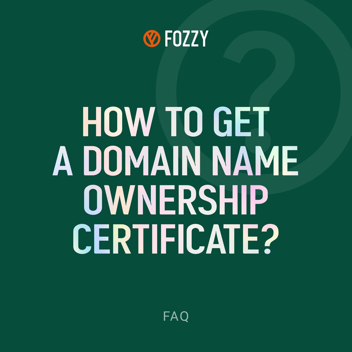 The Domain ownership certificate is an official document that states that you are the only legal owner of the domain name which is actually registered by you.  

You can order domain ownership certificate by contacting our support team at support@fozzy.com