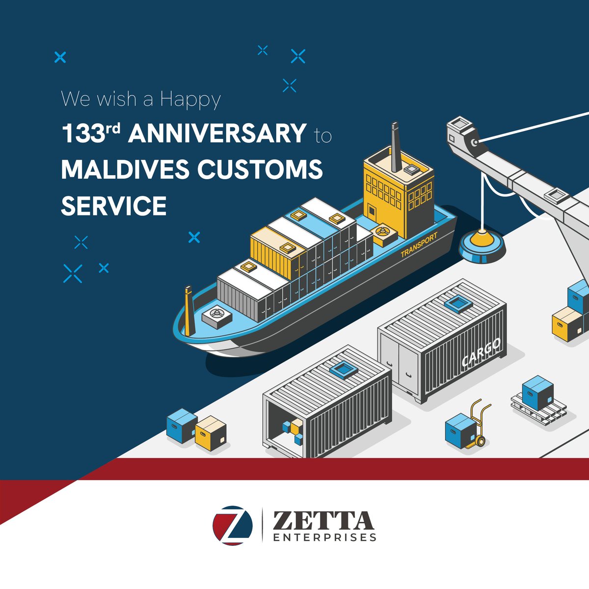 ZettaEnt's tweet photo. Wishing the @maldivescustoms a happy 133rd anniversary, celebrating their long-standing success in serving the nation. https://t.co/KpBiNXC2Es