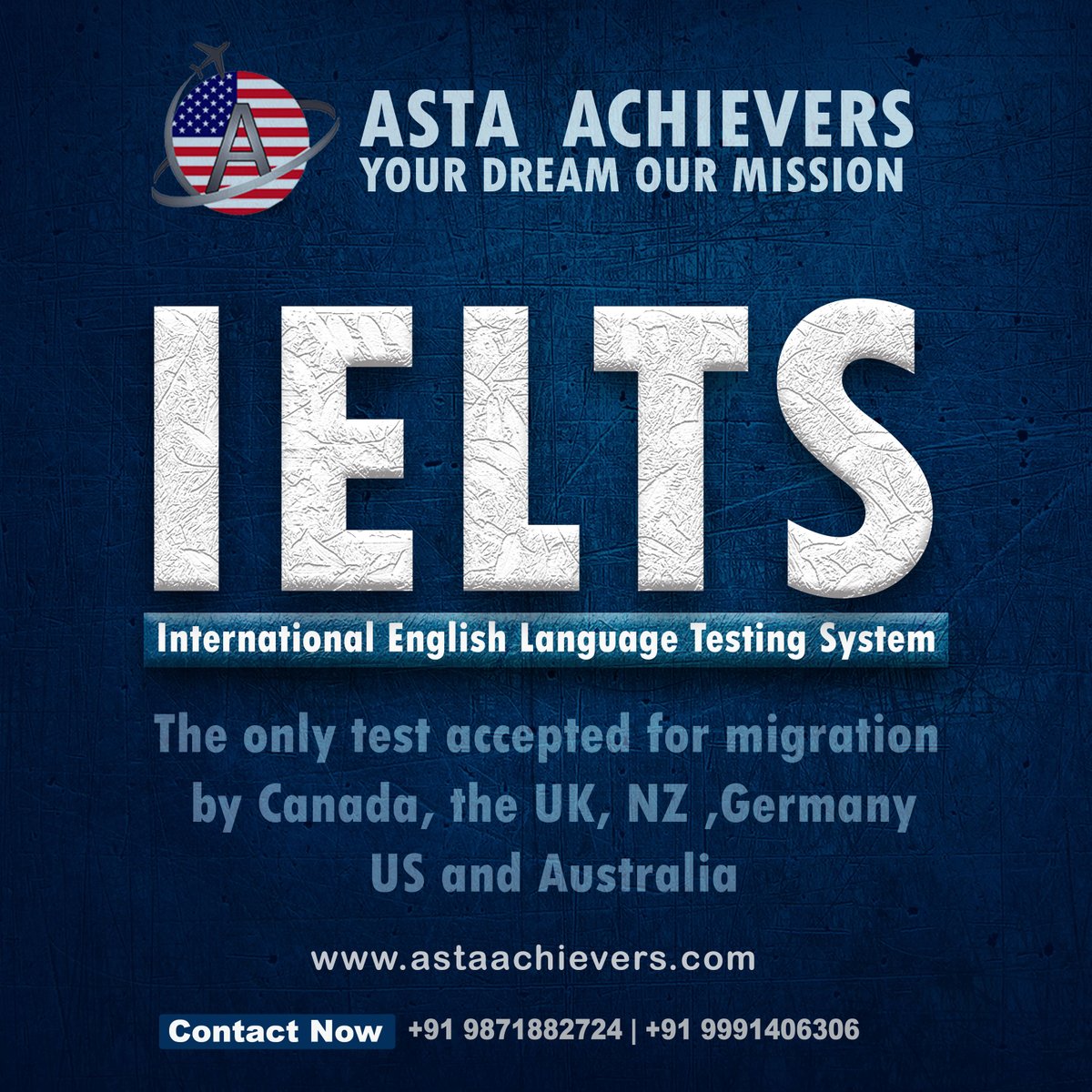 asta_achievers's tweet photo. Asta Achievers provides Student Visa, Canada immigration, Australia Immigration services for students to fulfils their dreams.

more information  :-
Call at :- +91 9871882724 , 9991406306
Web site :- https://t.co/K15x0wr8c6

#IELTSpoetry #IELTSwords #IELTSWriting
  #IELTSTest https://t.co/UuId63lzUU