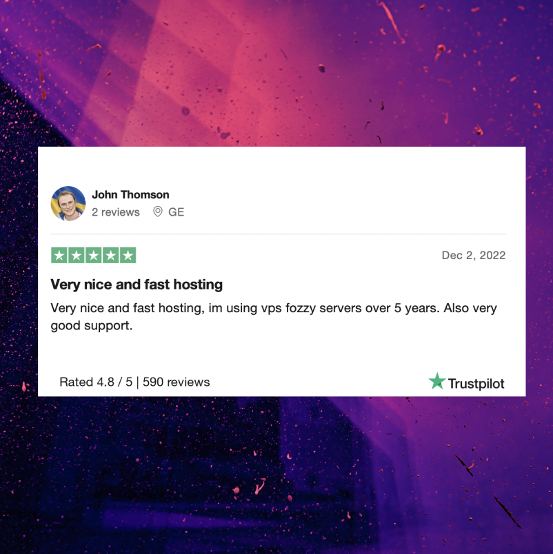 💌 Our customers' reviews can tell you more about our service than any description. 

You can find these reviews on trustpilot.com.

#FozzyHosting #WebHosting #VPSHosting #SSLcertificate #WebsiteBuilder #WordPressHosting #DedicatedServer #SharedHosting #DomainName