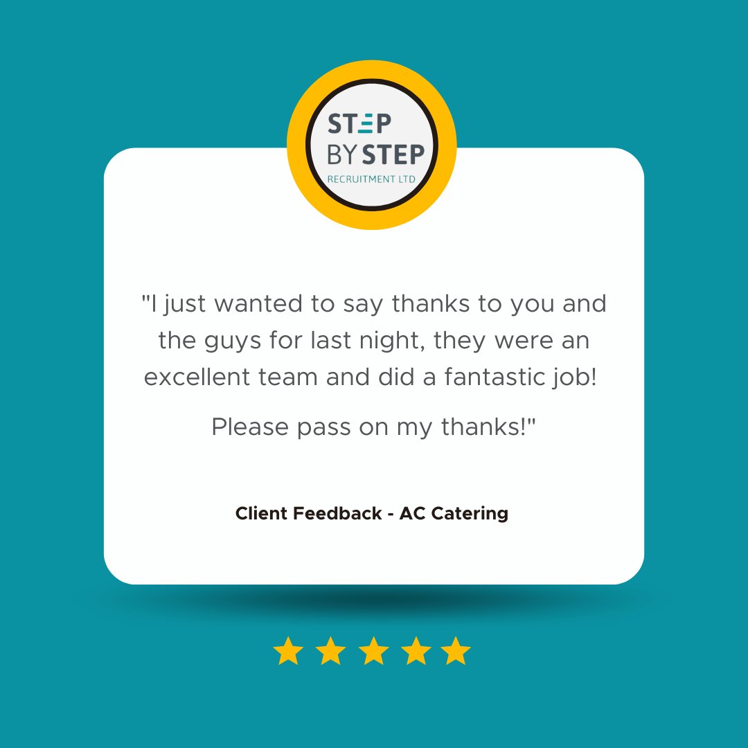RecruitmentSBS's tweet photo. Fantastic Feedback... Well done, Team! 🙌

#staffingservices #staffingsolutions https://t.co/oaYIWSnfnF
