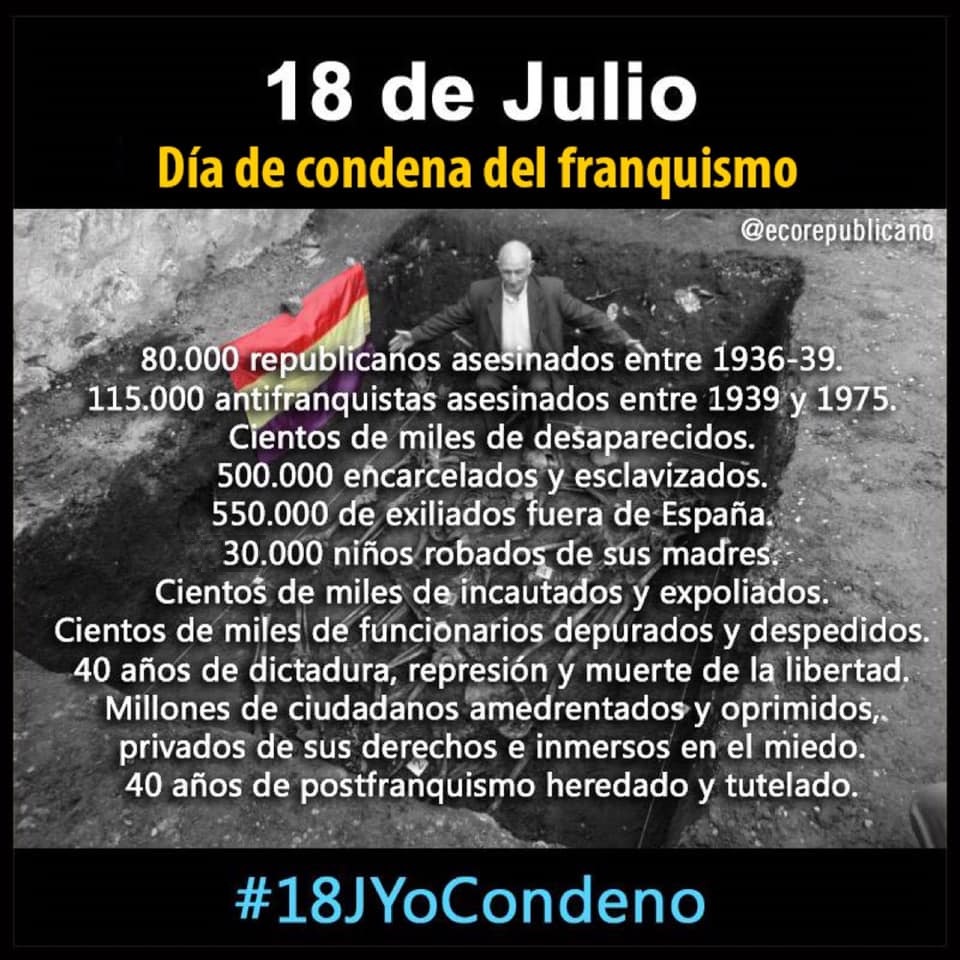 18 de Julio. Día de condena del franquismo #18JYoCondeno