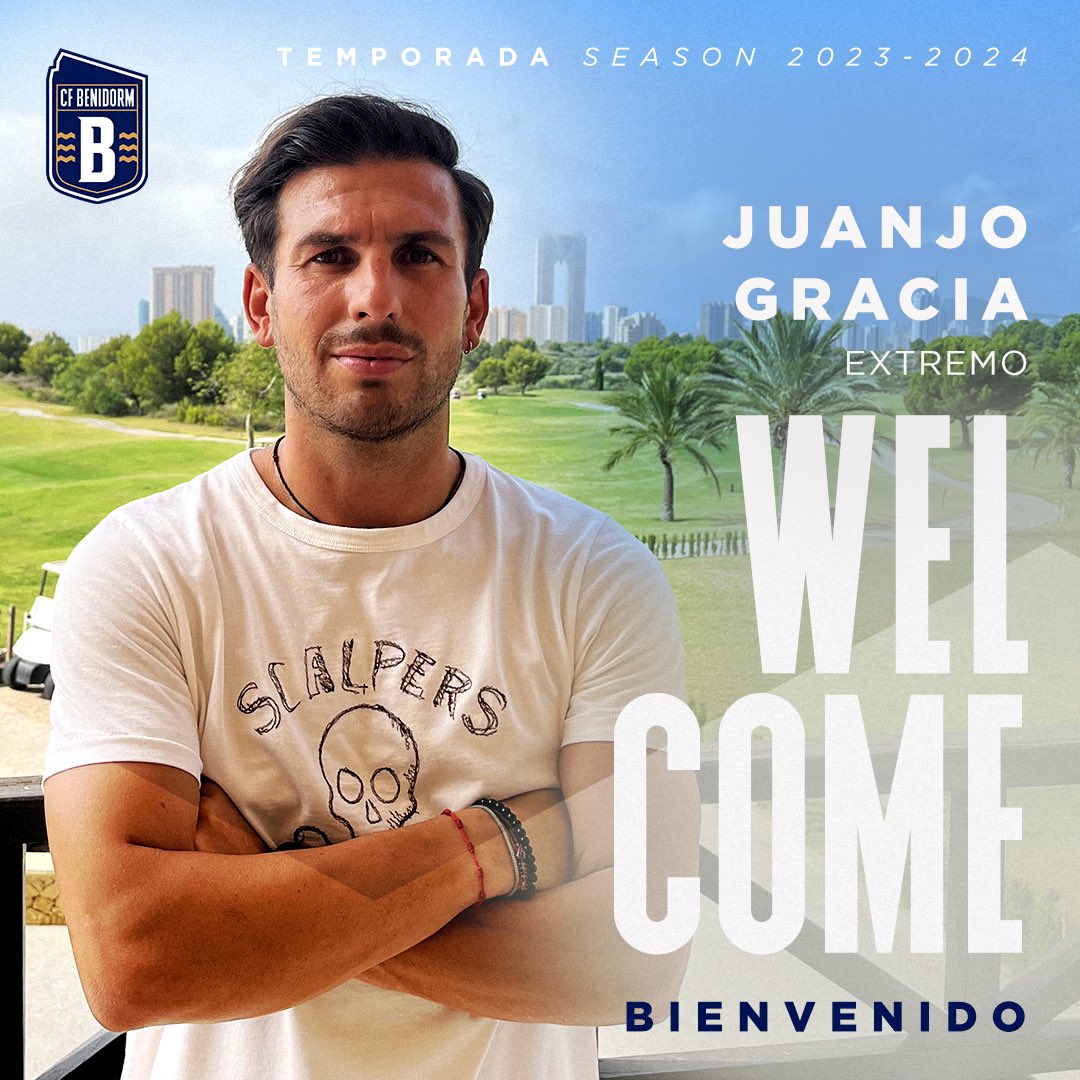 RCFBenidorm's tweet photo. 𝐎𝐅𝐈𝐂𝐈𝐀𝐋 | Juanjo Gracia 🐎 nuevo fichaje ✍️ del CF Benidorm 

Juan José Gracia Izquierdo (Ciudad Real 18/01/1990) procedente del At. Pulpileño, formado en la cantera del Villarreal CF y amplia experiencia en equipos como el CD Castellón, CD Eldense, CF La Nucía, https://t.co/6Ny2A6iz7I