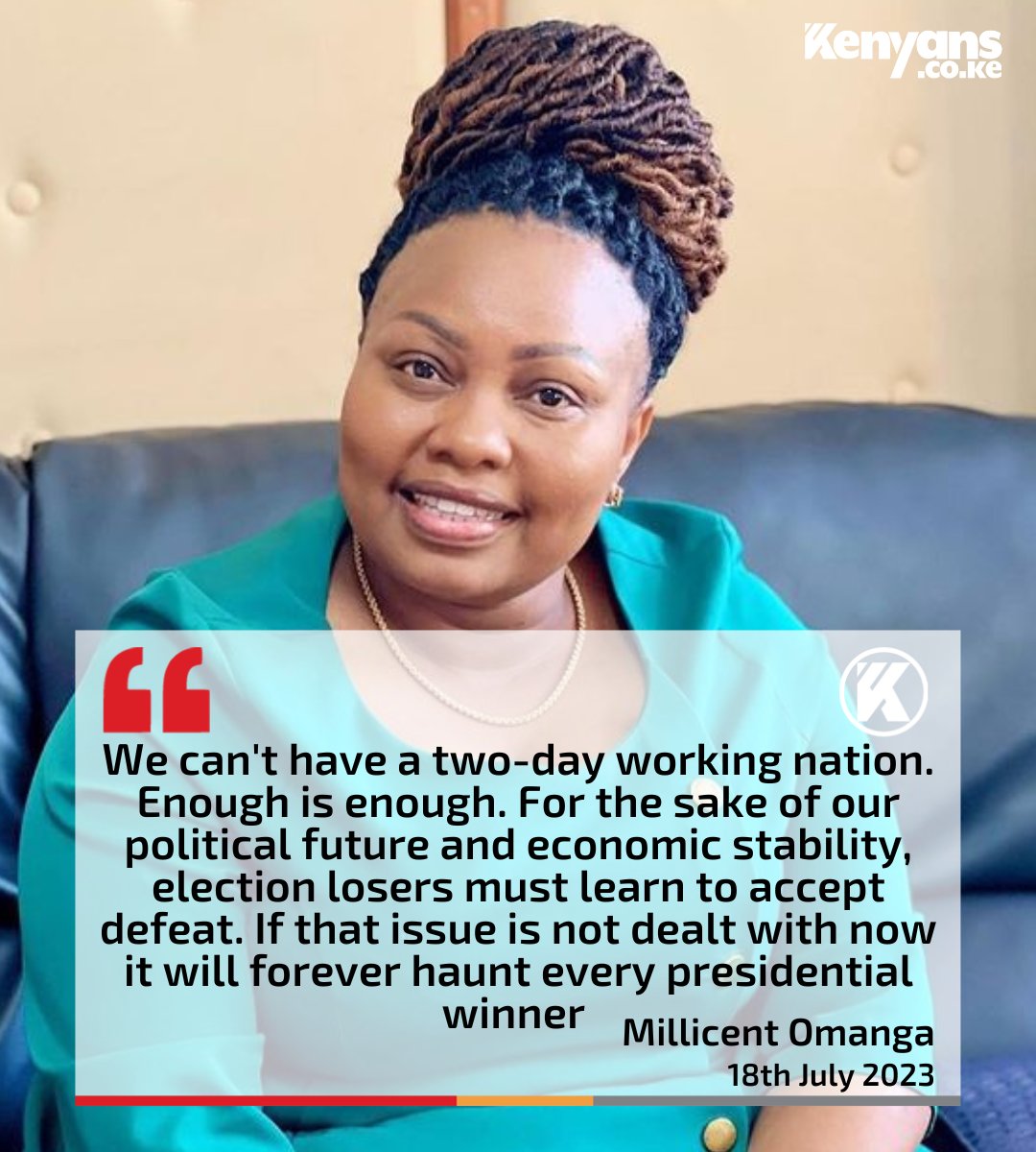 Kenyans's tweet photo. We can't have a two-day working nation - Millicent Omanga https://t.co/3357HsZlbo