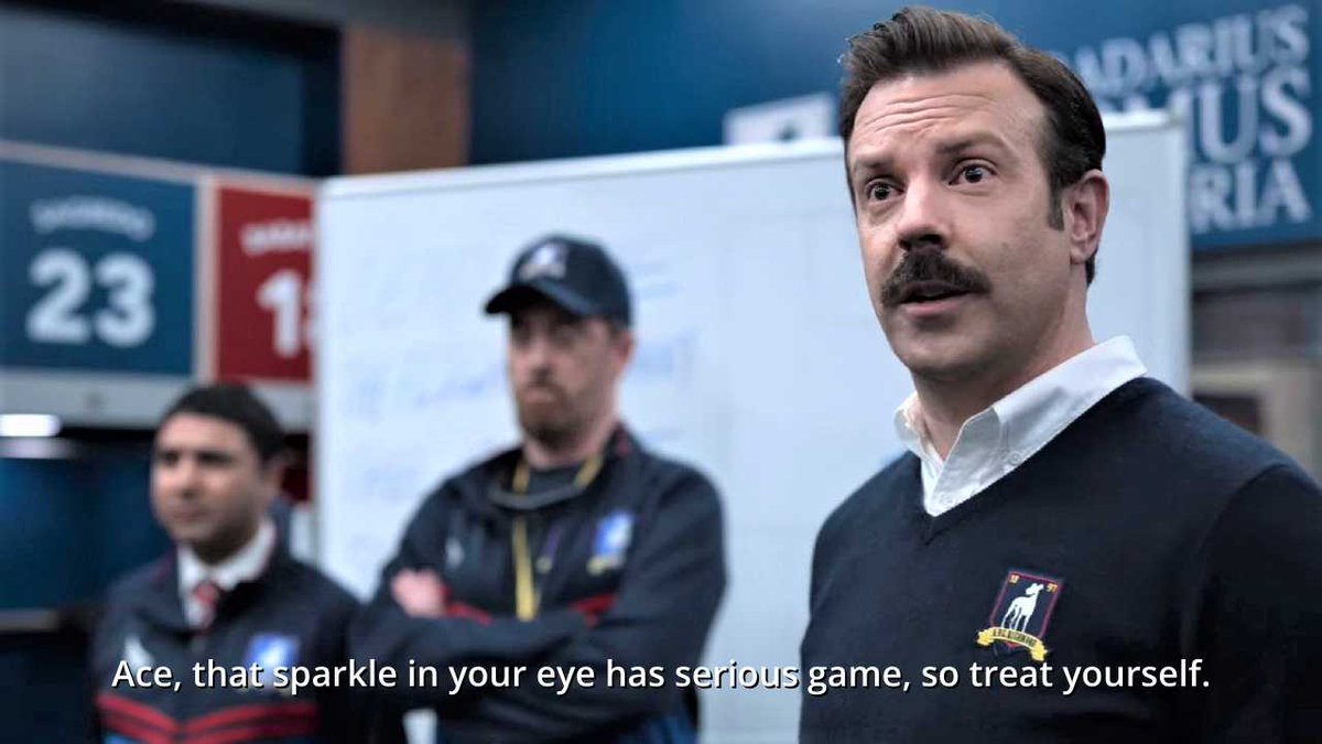 LassoPepTalkBot's tweet photo. "Ace, that sparkle in your eye has serious game, so treat yourself."
 - Coach Lasso (perhaps) https://t.co/3hhUZ0hvmW