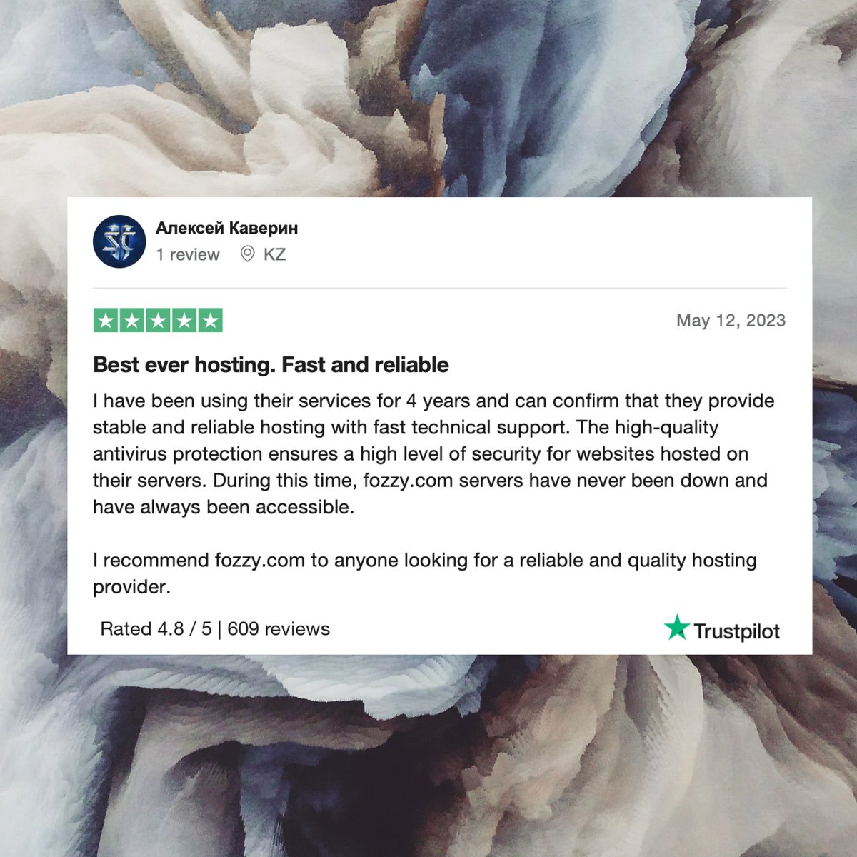 💌 Our customers' reviews can tell you more about our service than any description. 

Find all the reviews on trustpilot.com.

#FozzyHosting #WebHosting #VPSHosting #SSLcertificate #WebsiteBuilder #WordPressHosting #DedicatedServer #SharedHosting #DomainName