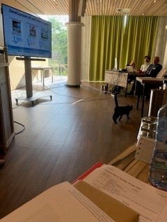 DrFletchSarah's tweet photo. We have a little intruder at #ICRES2023 this morning... everyone wants to learn about AI / robot ethics!
@cranfield_iphf @UniUtrecht @CranfieldUni https://t.co/twvJXMovoh