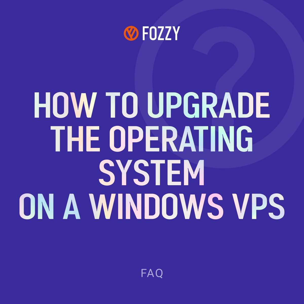 Here is the short guide 

1. Backup Everything
2. Send an OS Upgrade Request from your client area
3. Wait for the Upgrade to Complete
4. Now you can transfer your files back to the VPS and use it as you please.

Read the full step-by-step instruction: 

help.fozzy.com/articles/how-t…