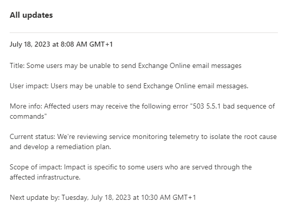 weareability's tweet photo. Having issues sending emails on Microsoft 365 this morning? You're not alone.

Microsoft are currently investigating an active incident. Details below:

#Microsoft365 #Outlook #Emails https://t.co/DFvv6xLea6