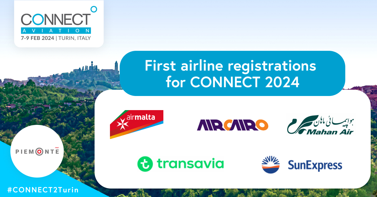 Connect_Aero's tweet photo. Check out the first airline registrations for CONNECT 2024.
Find all airlines attending the 20th Route Development Forum on our website: https://t.co/lk9kqgU16C
#CONNECT2Turin
@regionepiemonte
@torinoairport
#network #routedevelopment #Turin #aviation #businessdevelopment https://t.co/oMgbURbEuS