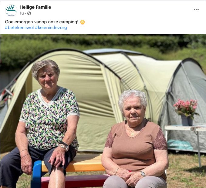 Medewerkers en bewoners die samen kamperen... Hoe schoon kan het leven zijn in de #ouderenzorg. ❤️