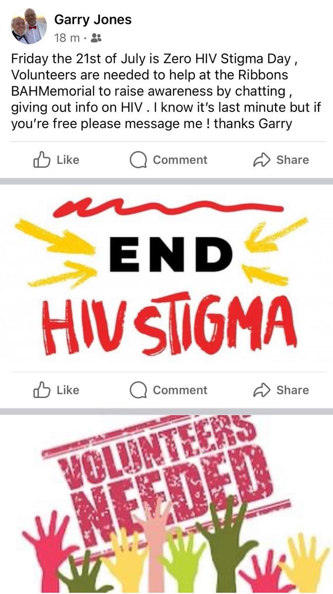 Morning! We are looking for volunteers for this Friday (21st) to help raise HIV awareness. Please contact @GarryMarkJones for more info ❤️