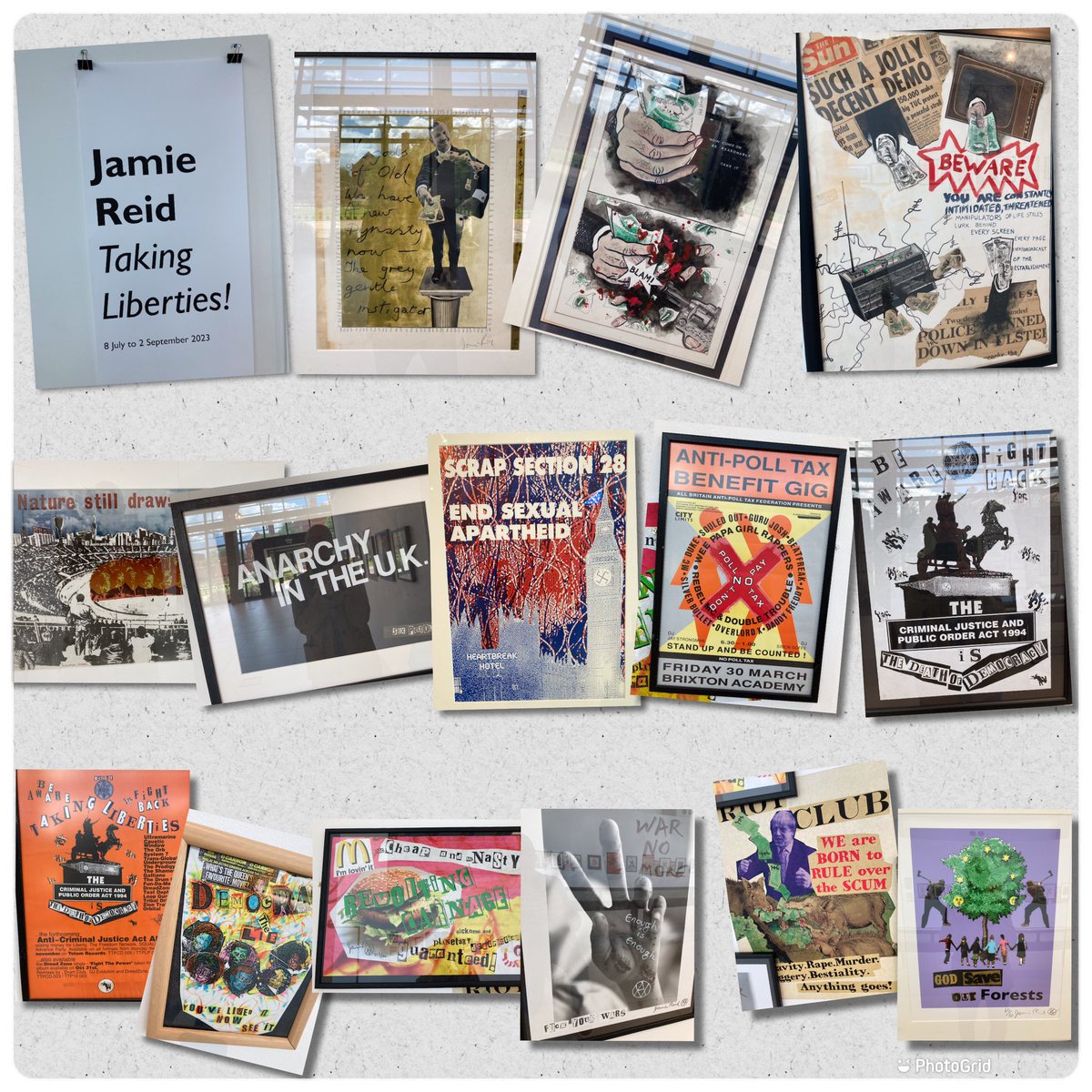 After checking out the excellent <a href="/PunkRandR/">Punk Rage & Revolution</a>, the Jamie Reid exhibition at <a href="/Leics_Gallery/">Leicester Gallery</a> is worth a visit too