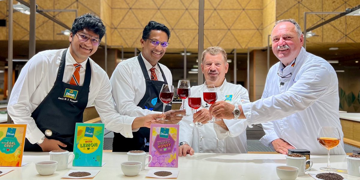 Tasting my father’s passion -@Dilmah Watte Single Estate Teas - with @Bocusedor #SriLanka judges Otto Weibel, Frank Widmann & my son Amrit. Soaring high grown aromas, the powerful intensity of Low Country teas, always inspired by the expression of nature in tea. #MerrillJFernando