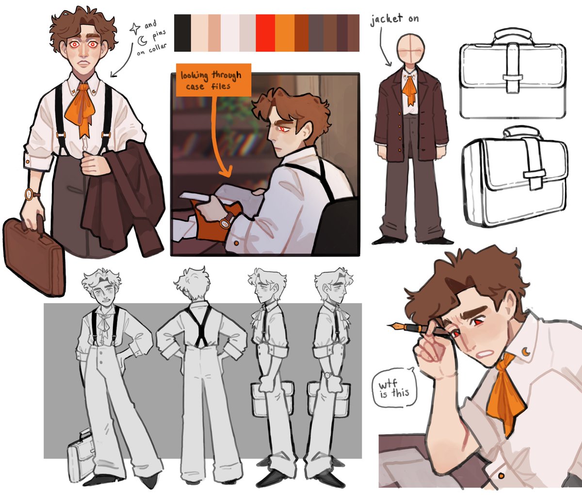 tysorex's tweet photo. a character sheet I made for an assignment.

He's a silly little vampire lawyer!!! https://t.co/WgZ2W9ZcbG