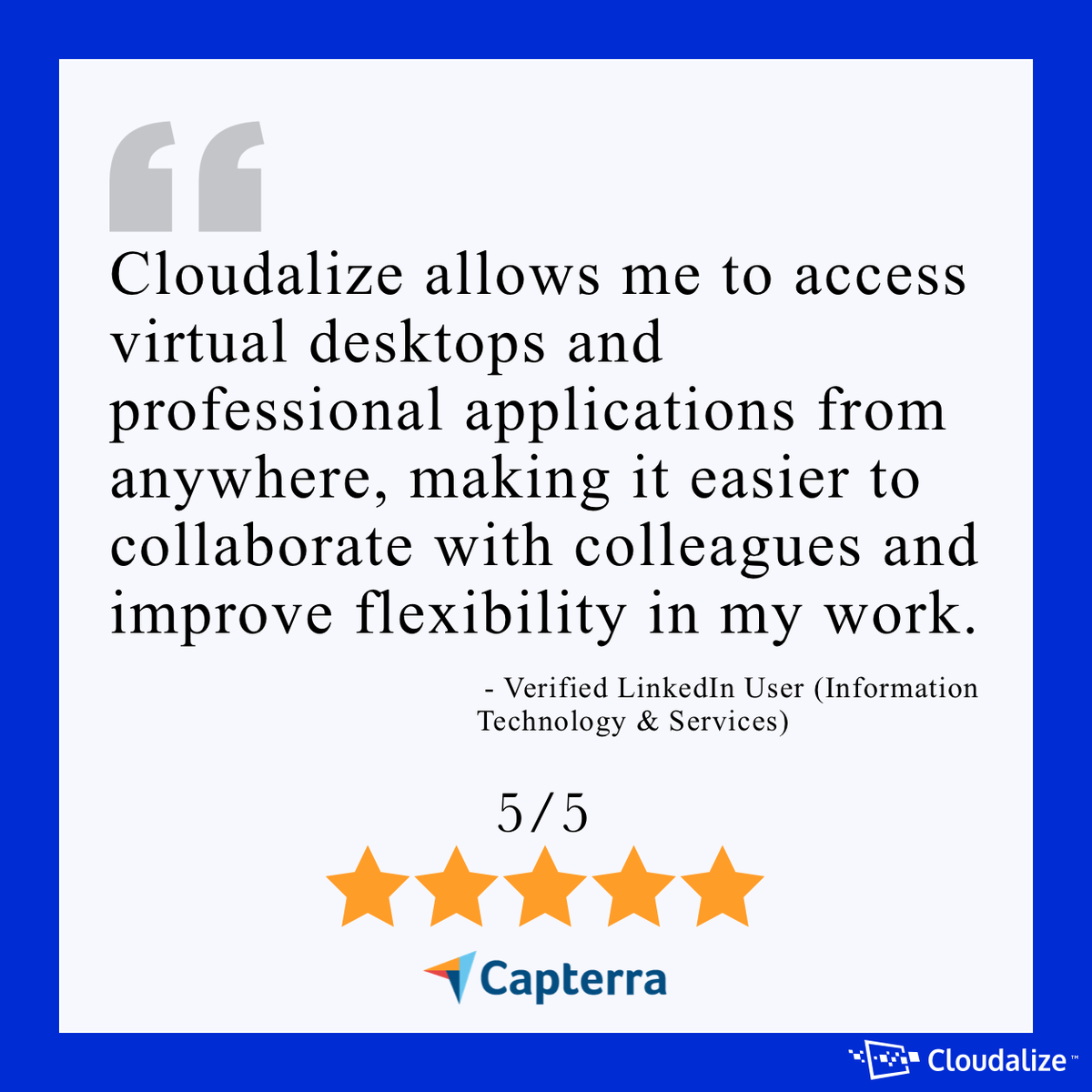 Check out our latest customer review on Capterra👇 hubs.la/Q01Y0GM20 #testimonial #review #virtualdesktop