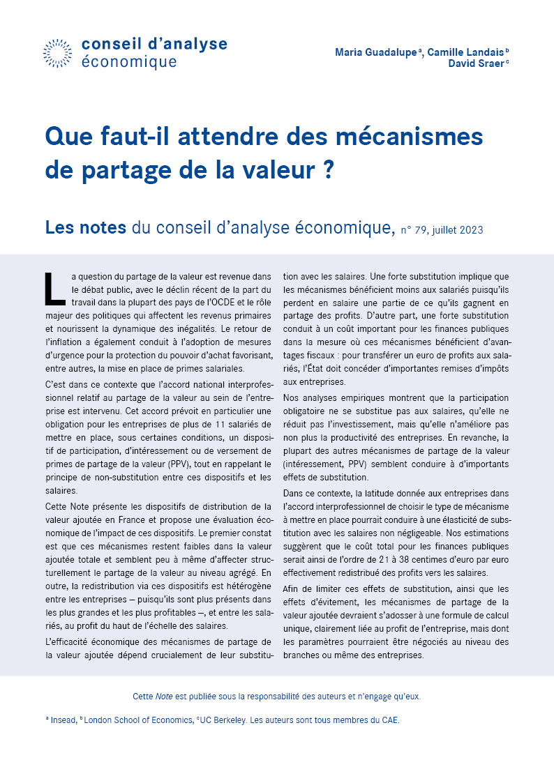 🔴Que faut-il attendre des mécanismes de partage de la valeur? <a href="/mar_salaa/">Maria Guadalupe</a>, <a href="/landais_camille/">camille landais</a> et @Dsraer évaluent dans une note du <a href="/CAEinfo/">Conseil d'analyse économique</a> les impacts économiques du projet de loi sur le partage de la valeur récemment adoptée par l’<a href="/AssembleeNat/">Assemblée nationale</a>.
▶️t.ly/r53de
🧵