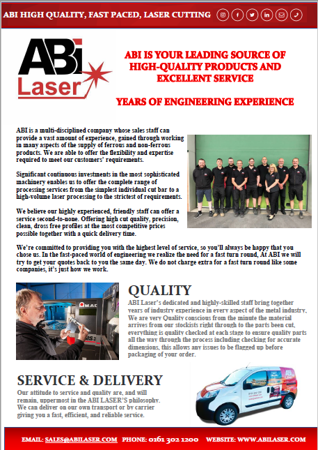 ABILASERUK's tweet photo. If you require any further information on the services we offer, All you have to do is drop us an email and the team will ensure you receive all the information you need.
Email: sales@Abilaser.co.uk Phone: 0161 302 1200
#abilaser #lasercutting #steel #fabrication #pressbrake https://t.co/2x6YG22zub
