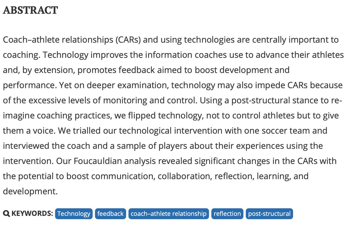 SportsCoachingReview (@sportscoachingr) on Twitter photo Hot off the press!
āFlipping technology and giving voice: a pilot studyā
Jack Lewis Griffiths, Joseph Millsļæ¼ & Clayton Roth Kuklickļæ¼ās paper is available now <a href="/tandfsport/">Routledge Sport, Leisure, and Tourism</a>;
doi.org/10.1080/216406⦠Hot off the press!
āFlipping technology and giving voice: a pilot studyā
Jack Lewis Griffiths, Joseph Millsļæ¼ & Clayton Roth Kuklickļæ¼ās paper is available now <a href="/tandfsport/">Routledge Sport, Leisure, and Tourism</a>;
doi.org/10.1080/216406ā¦
