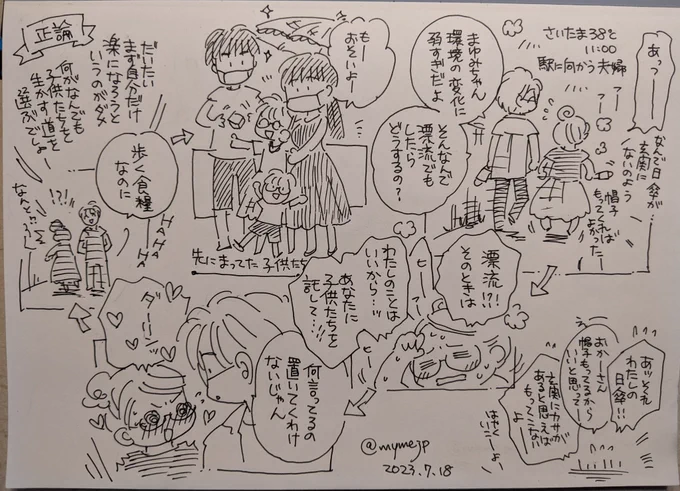 お暑うございますね。
右上からSTARTしてぐるりと読んでラストは右下です。 