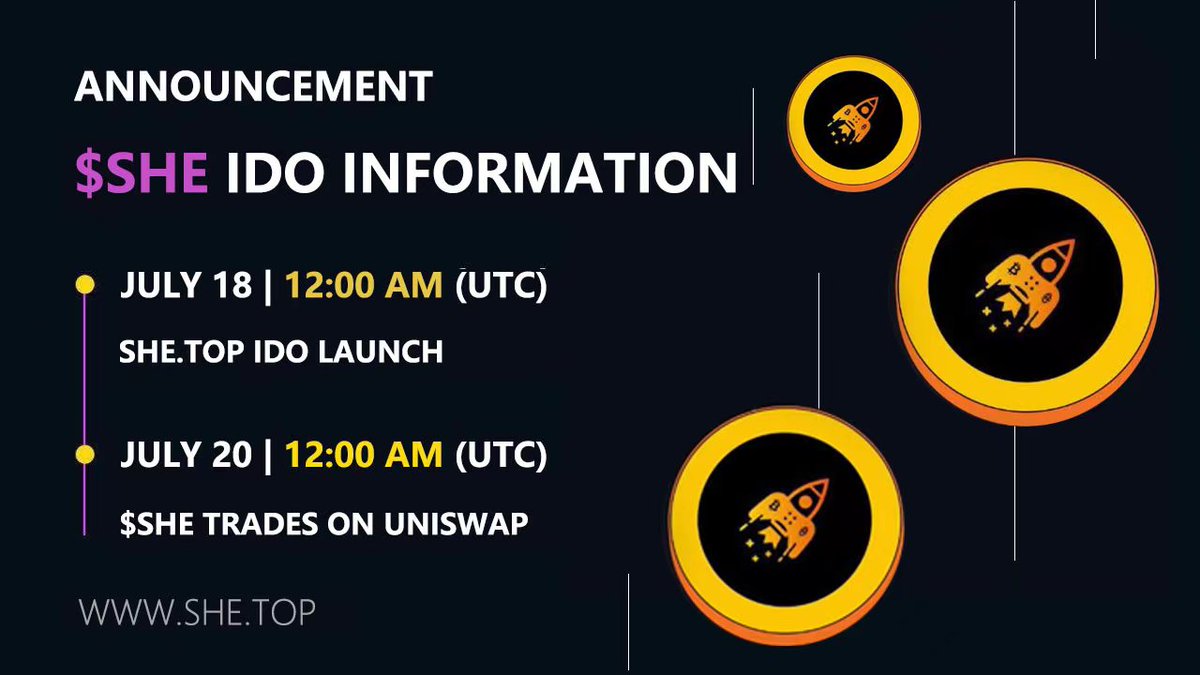 <a href="/Shuttle_bridge/">Shuttle | Ethereum ⇆ Ordinals</a> | An Ethereum cross-chain bridge that supports the #Ordinals  protocol

$SHE Token has been launched, and #IDO will be launched at 12:00 (UTC) on July 18
👉she.top/#/preSale

We will list Uniswap and <a href="/MEXC_Official/">MEXC</a> \@gate_io \ <a href="/kucoincom/">KuCoin</a>  at 20:00 on July 20