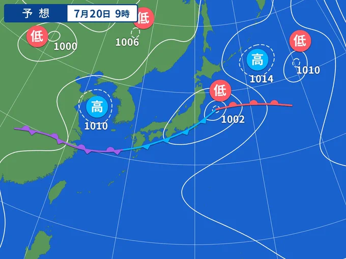 梅雨前線が一旦南下するようだ。まあ暑さしのぎにはなるかな? 