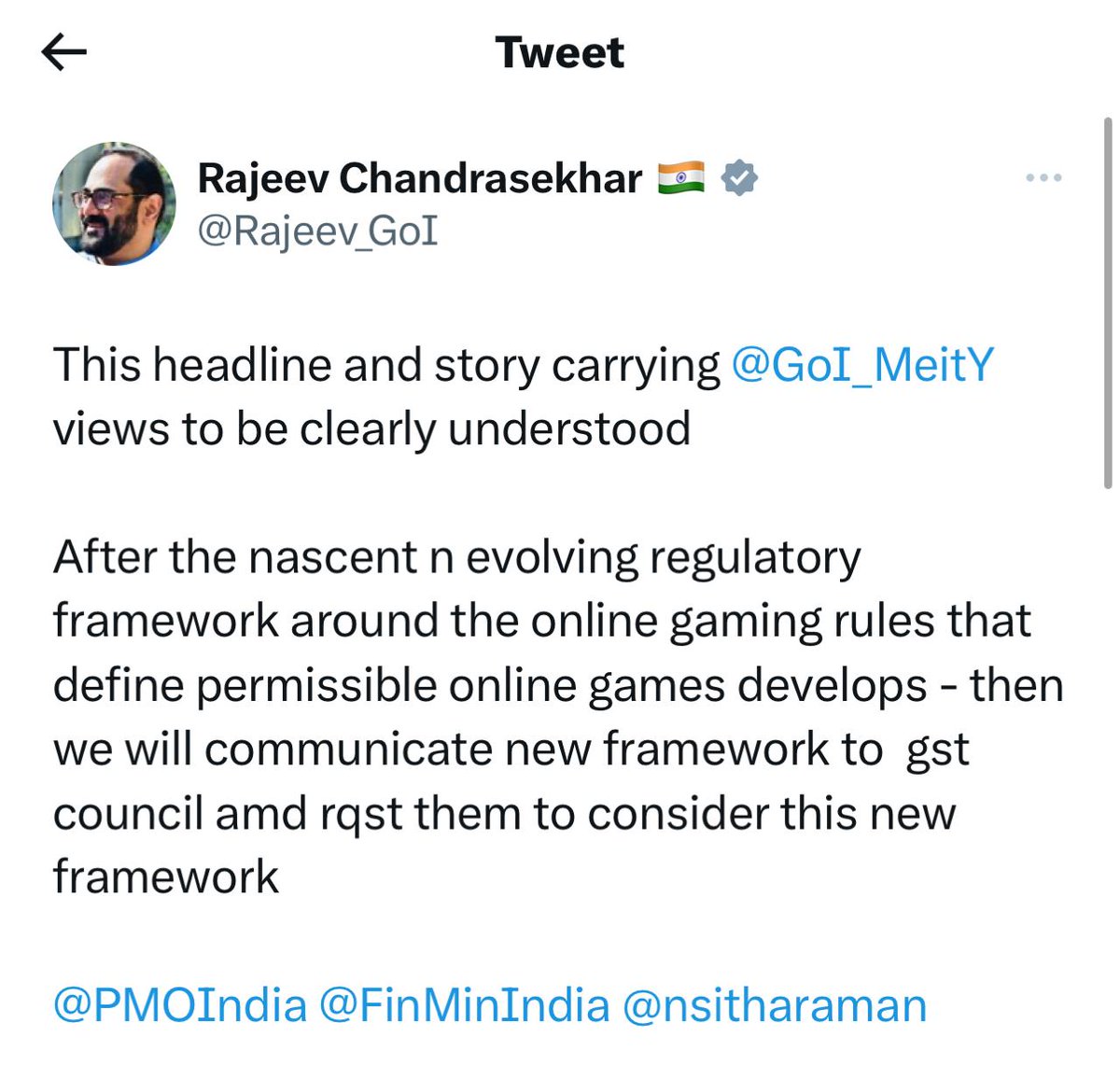 chavvi_'s tweet photo. Ak baar fir socho.iss baar me
#ReconsiderGamingGST https://t.co/p8JLy9IR93
