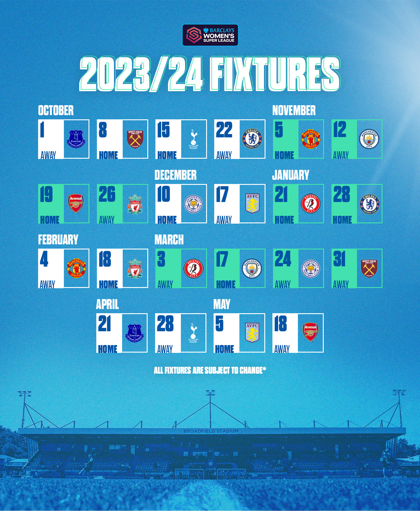 Bhafc fixtures on sale