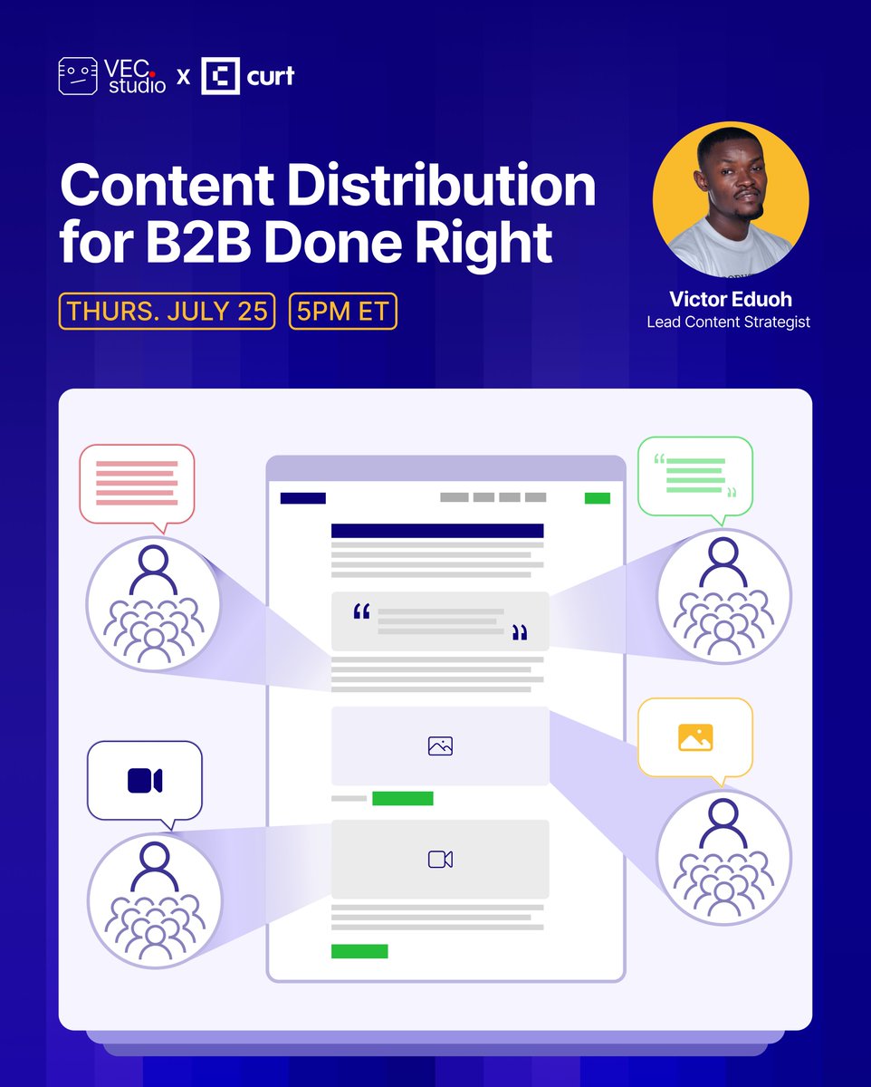 VECstorytellers's tweet photo. I'm hosting a live event. 

Come learn how to do B2B content distribution right. More details and a link to RSVP (seats are limited) below 👇👇

https://t.co/mNU1DVkCC7 https://t.co/xI8Du2NoMn