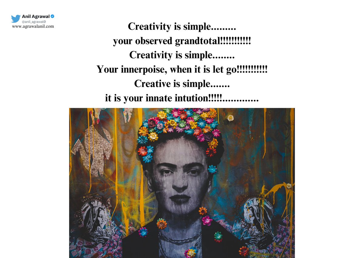 #Creativity is #simple......... #your #observed #grandtotal!!!!!!!!!!! #Creativity is #simple........ #Your #innerpoise, when it is #let #go!!!!!!!!!!! #Creative is #simple....... it is your #innate #intution!!!!!.............