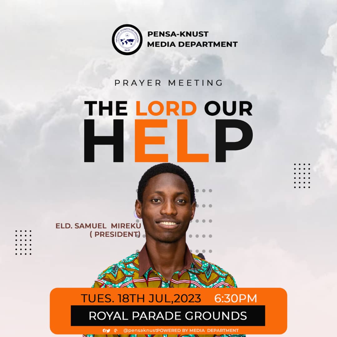 pensa_media's tweet photo. Christ In You!

Our help comes from the Lord, Who made heaven and earth.
Psalms 121:2 NKJV

Join us for our prayer meeting today..
Ministering to us is our very own  Presidooo, Elder Samuel Mireku, on the topic "The Lord our help"🔥
 
#MediaDepartment
#ServiceToGodThrough https://t.co/lg4WRiY73b