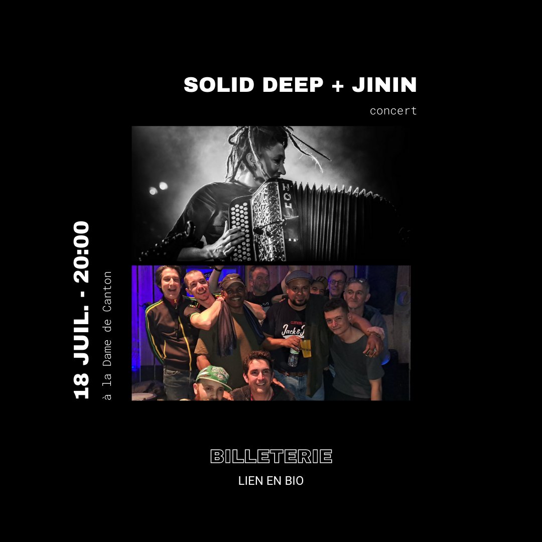 Ce soir on se retrouve à 20h30 pour le concert de Solid Deep et Jinin !

👉 Billetterie : billetweb.fr/solid-deep

#concerts