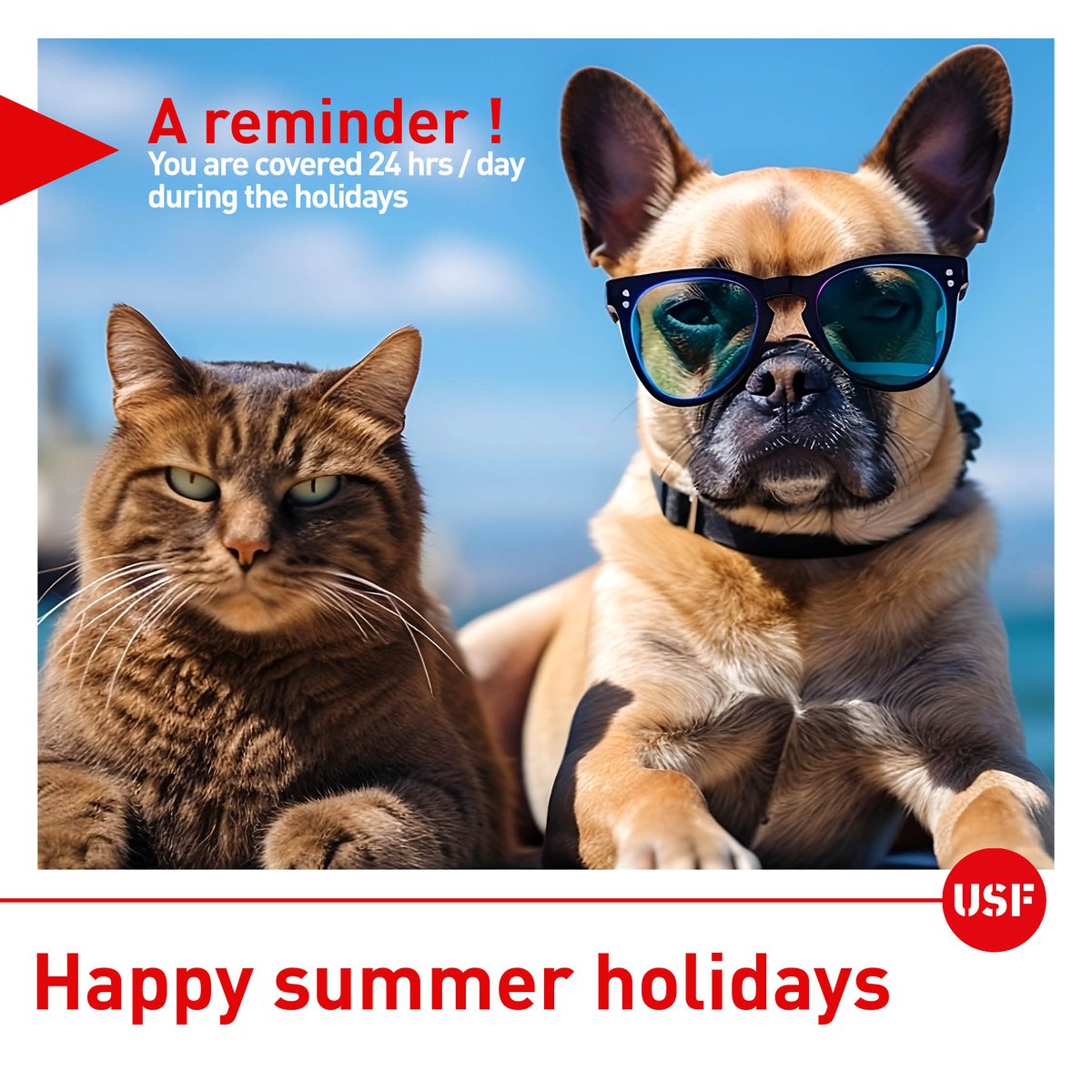 UnionSyndFed's tweet photo. You are covered 24 hours a day, wherever you are throughout the world. To make sure everything is in order, read our reminder here: 👇
https://t.co/eExEUj7HL1

Don't forget to return with renewed energy and a renewed resolution.

We wish you happy summer holidays. 🐣 🕊 🦋 🌏 https://t.co/3X8SxZu6wR