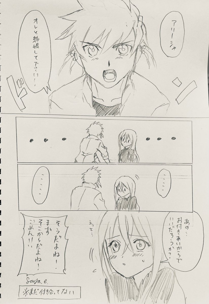 スレアリ
想いが溢れて色々すっ飛ばして暴走するスレイと冷静に判断しながら照れるアリーシャ
#スレアリ 
#テイルズ 