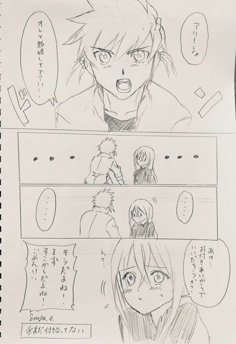 スレアリ
想いが溢れて色々すっ飛ばして暴走するスレイと冷静に判断しながら照れるアリーシャ
#スレアリ 
#テイルズ 