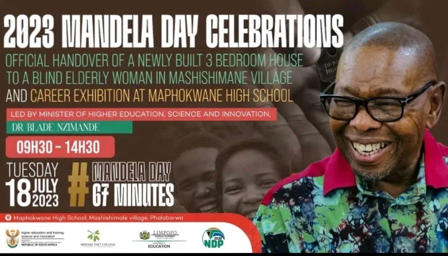 MoscowMaepa's tweet photo. As we honor #MandelaDay today here in Limpopo. With the Department of Higher Education  

#MandelaDay 
#67minutes https://t.co/dkYxGmQwP3