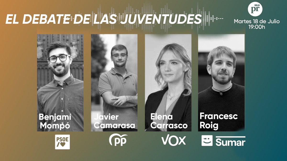 ⚠️ES HOY!!!!!
⏰A las 19h comienza el único debate de la @999plazaradio de estas elecciones.
📻 999plazaradio.es