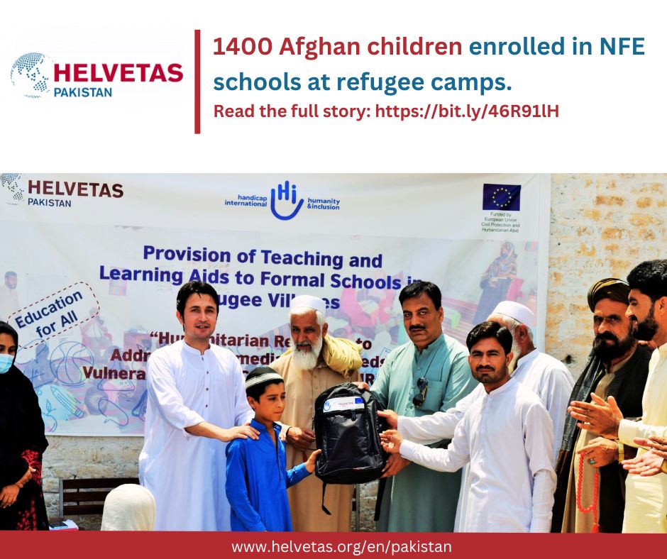 Helvetas Pakistan (@helvetasp) on Twitter photo 1400 Afghan children enrolled in NFE schools at refugee camps. Story featured by Associated Press of Pakistan Read full story bit.ly/46R91lH
<a href="/UNICEF_Pakistan/">UNICEF Pakistan</a> <a href="/UNHCRPakistan/">UNHCR Pakistan</a> <a href="/EUPakistan/">EUPakistan</a>
#withrefugees 1400 Afghan children enrolled in NFE schools at refugee camps. Story featured by Associated Press of Pakistan Read full story bit.ly/46R91lH
<a href="/UNICEF_Pakistan/">UNICEF Pakistan</a> <a href="/UNHCRPakistan/">UNHCR Pakistan</a> <a href="/EUPakistan/">EUPakistan</a>
#withrefugees
