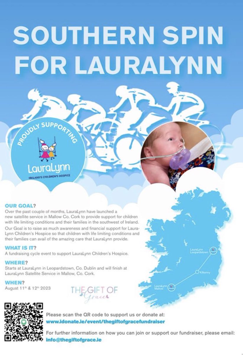 The Football Pod (@footballpod_gaa) on Twitter photo This is the 'Gift of Grace' fundraiser that Paddy mentioned on the pod last night, it's a 250km cycle taking place from August 11th with the hope of raising awareness and funds for <a href="/LauraLynnHouse/">LauraLynn, Ireland's Children's Hospice</a>
You can support this very worthy cause right here ☞ idonate.ie/event/thegifto… This is the 'Gift of Grace' fundraiser that Paddy mentioned on the pod last night, it's a 250km cycle taking place from August 11th with the hope of raising awareness and funds for <a href="/LauraLynnHouse/">LauraLynn, Ireland's Children's Hospice</a>
You can support this very worthy cause right here ☞ idonate.ie/event/thegifto…