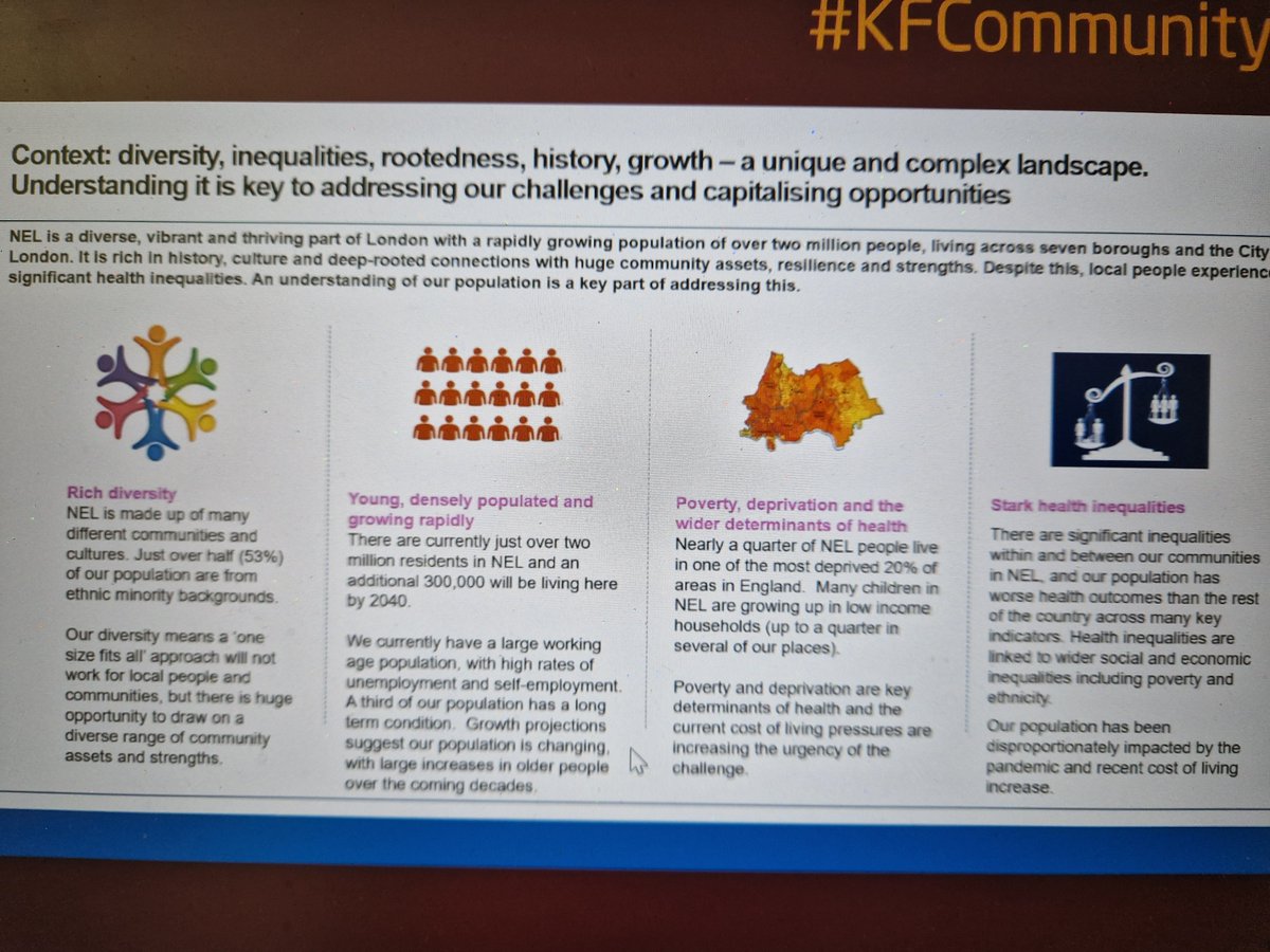 Excited to learn from other areas re involving communities in a system under stress #KFCommunity